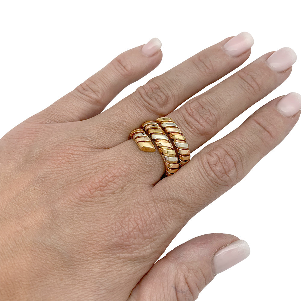 Bague Bulgari, "Tubogas", trois ors.