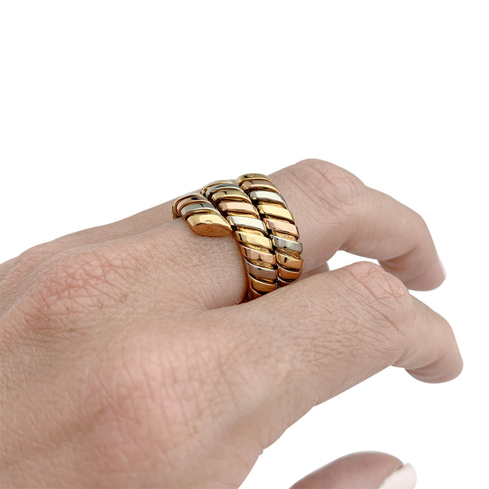 Bague Bulgari, "Tubogas", trois ors.