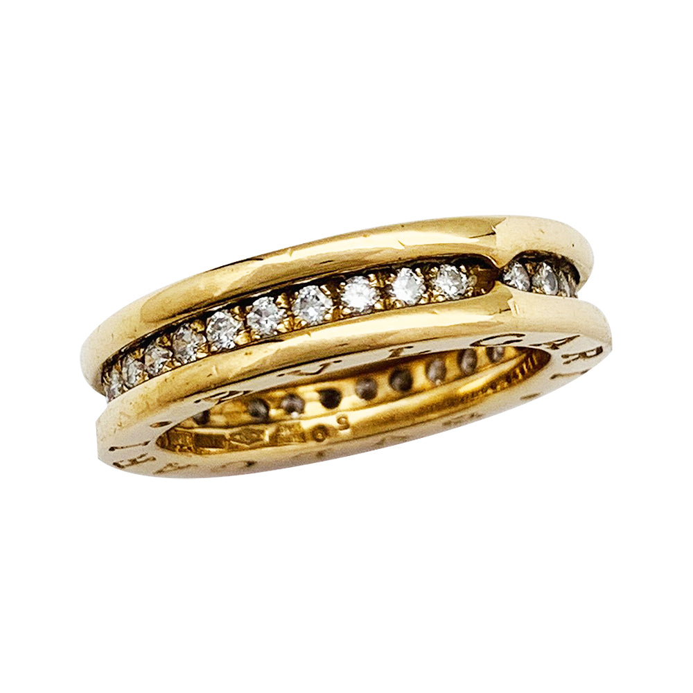 Bague Bulgari, "B.Zero1", or jaune et diamants.