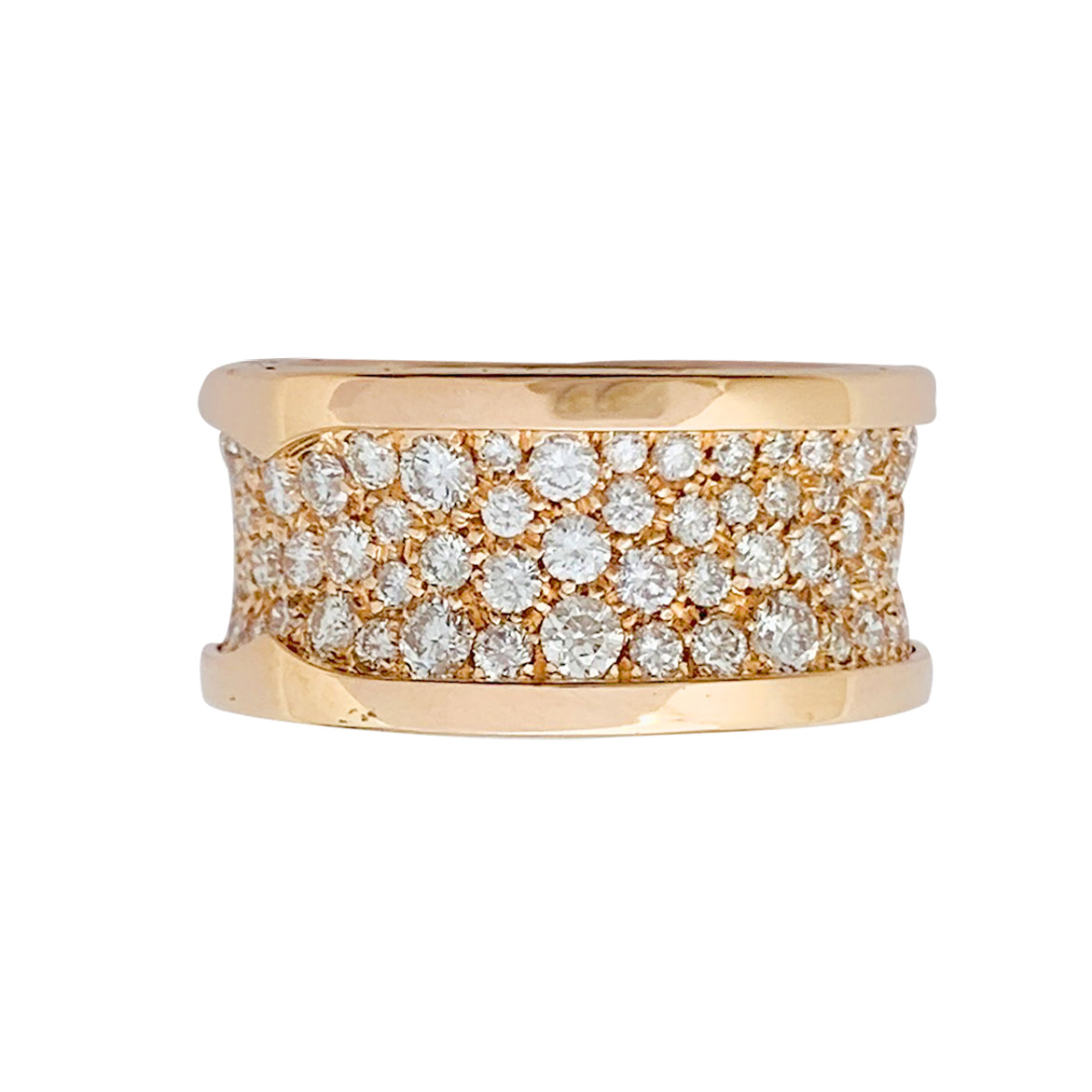 Bague Bulgari "B.Zero1" en or rose et diamants.