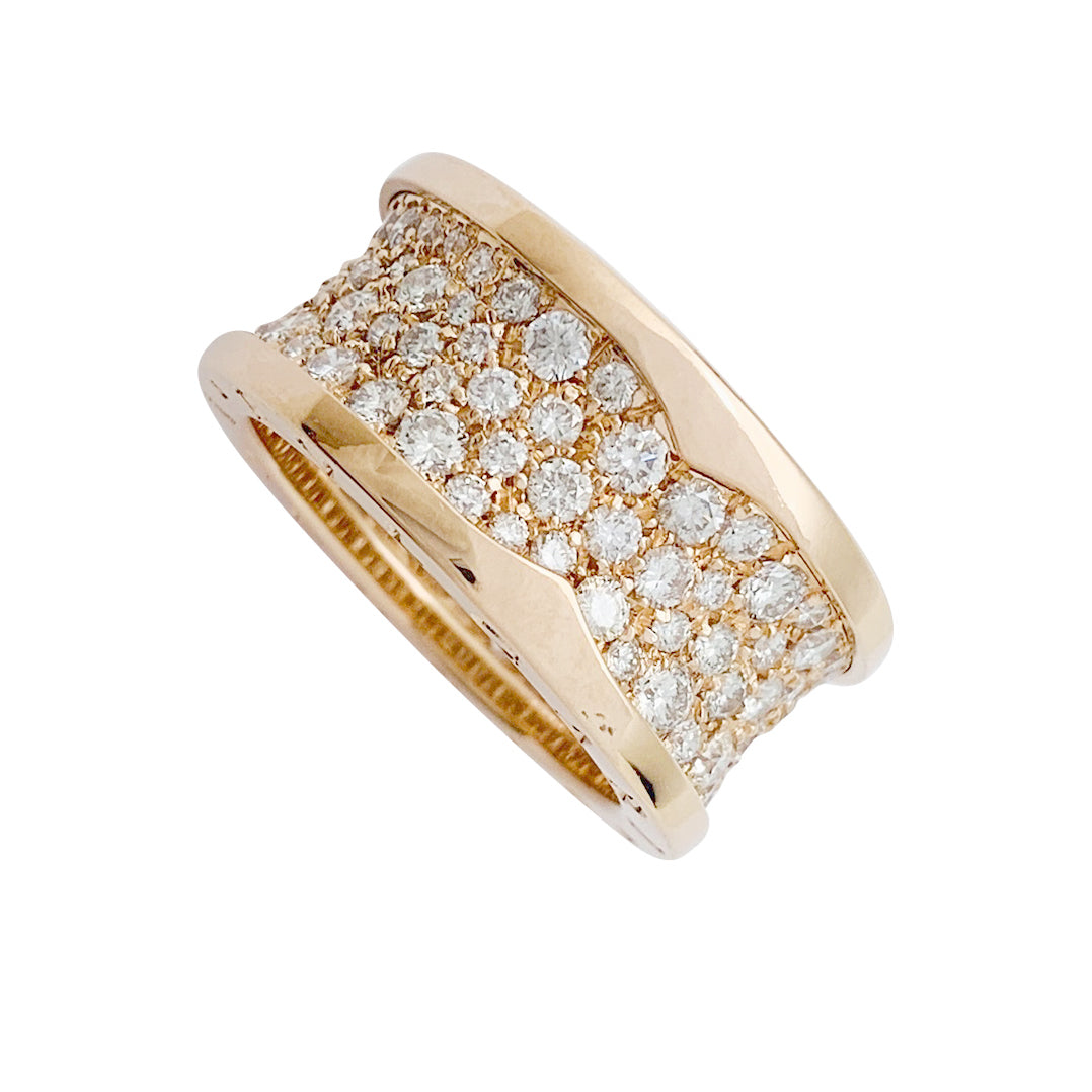 Bague Bulgari "B.Zero1" en or rose et diamants.