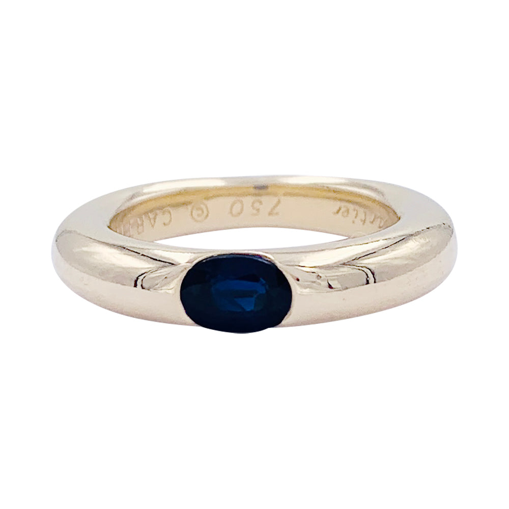 Bague Cartier, "Ellipse", or jaune, saphir.
