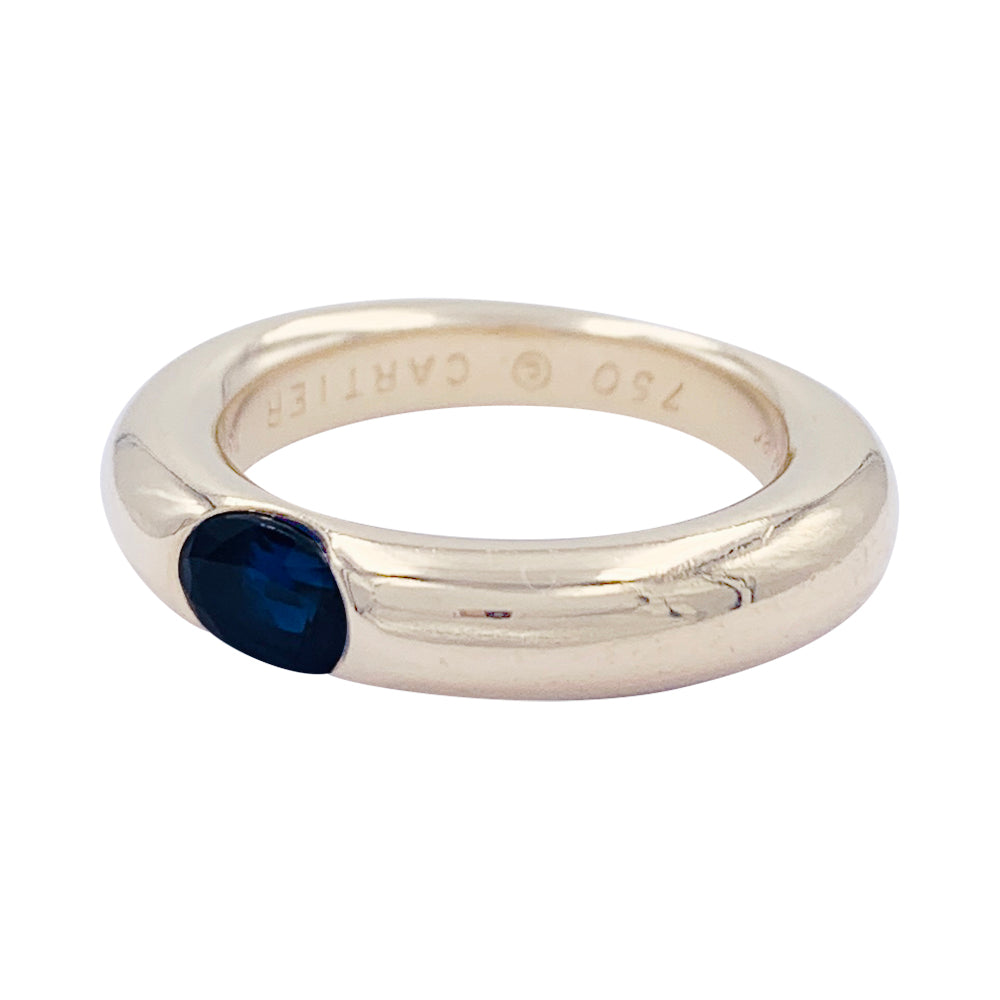 Cartier ring, "Ellipse", yellow gold, sapphire.