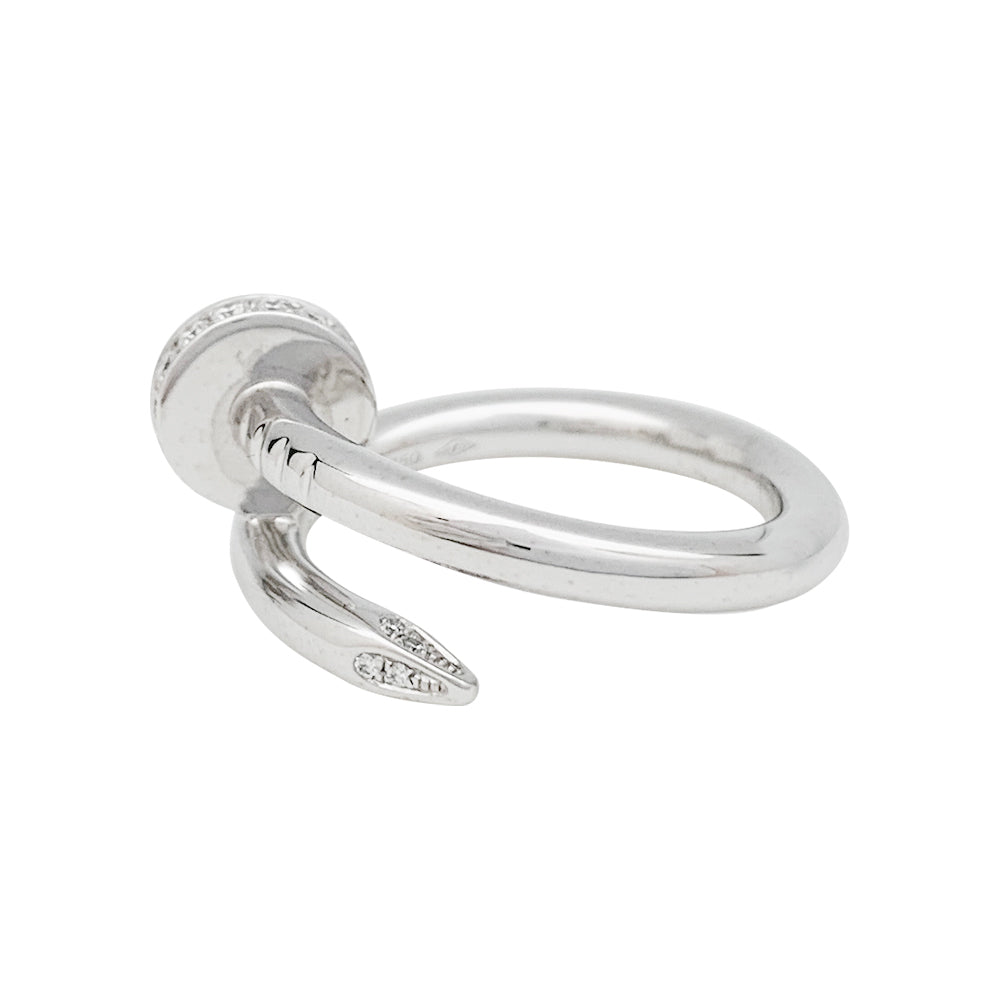 Bague Cartier "Juste un Clou" en or blanc et diamants.
