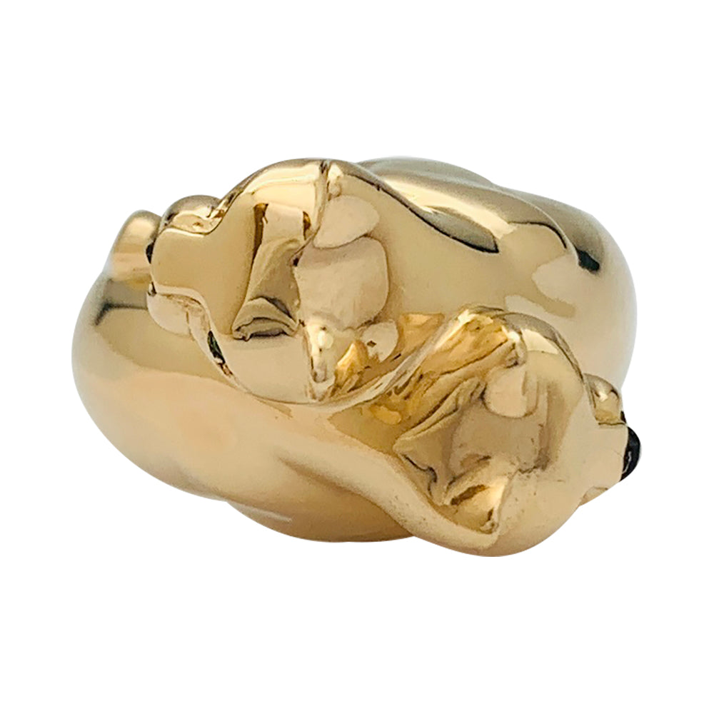 Cartier ring, "Kozra", in yellow gold, emerald, onyx.