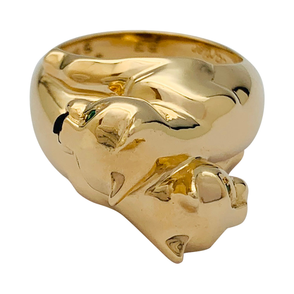 Cartier ring, "Kozra", in yellow gold, emerald, onyx.