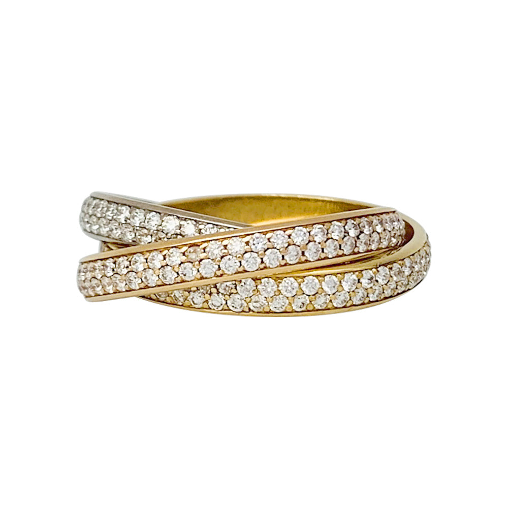 Bague Cartier "Trinity" 3 ors, diamants.