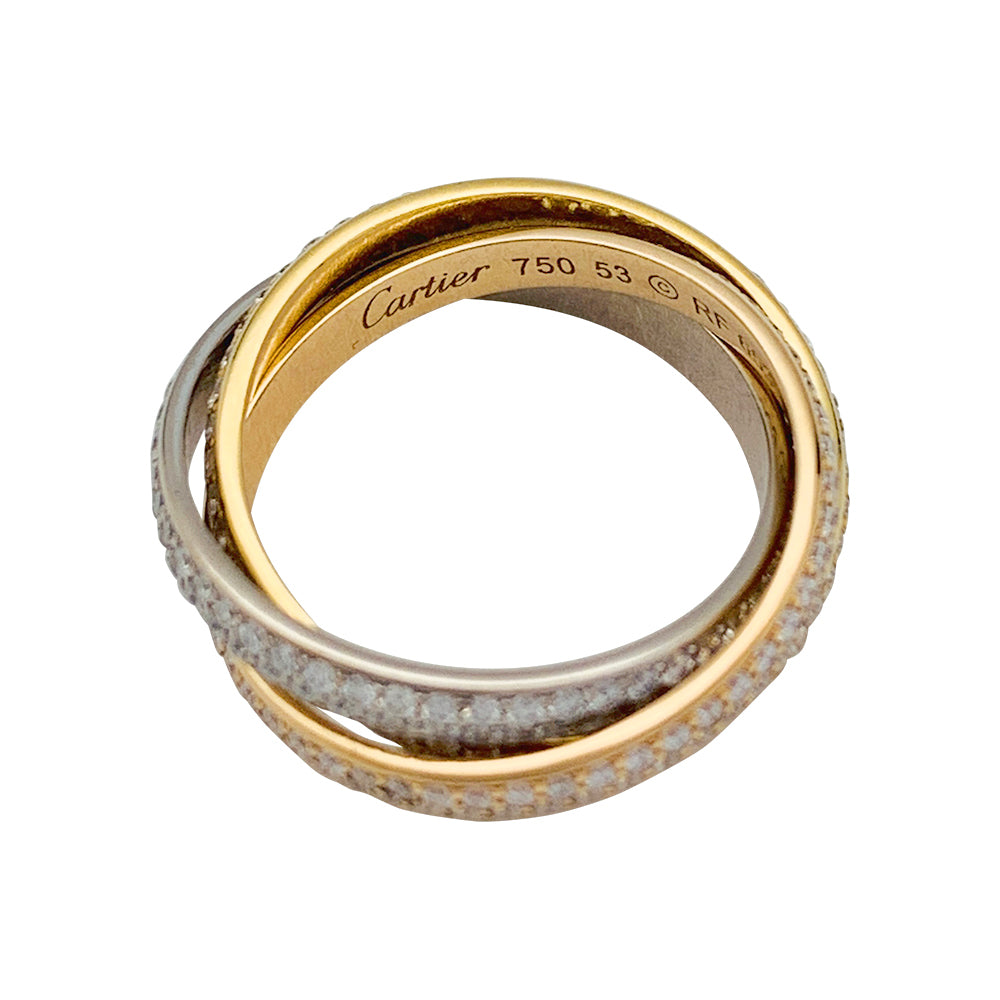 Bague Cartier "Trinity" 3 ors, diamants.