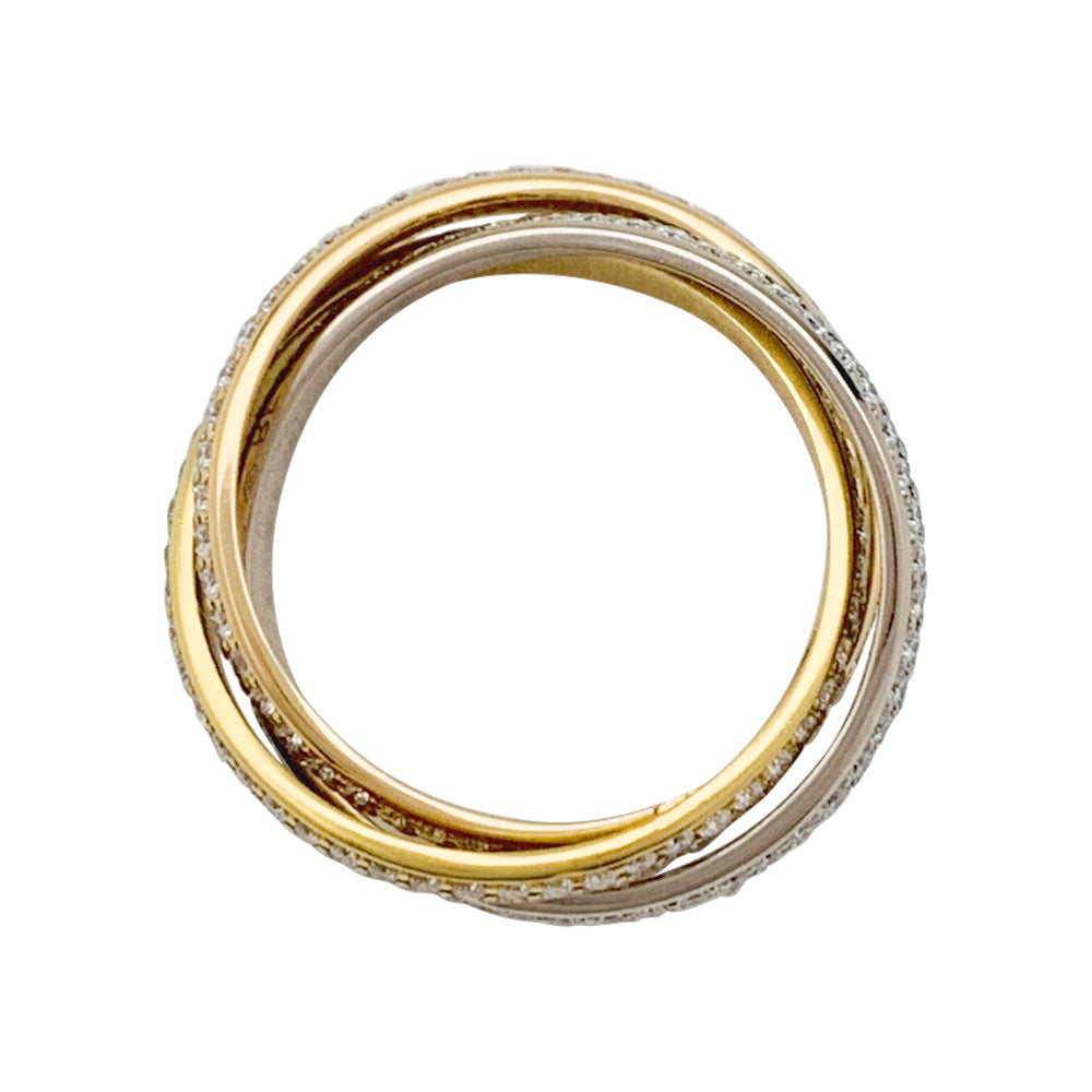 Bague Cartier "Trinity" 3 ors, diamants.