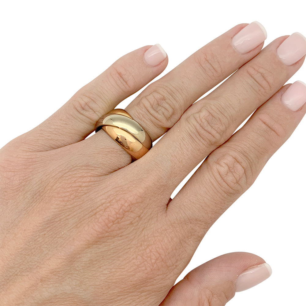 Bague Cartier "Trinity" 3 ors, grand modèle.