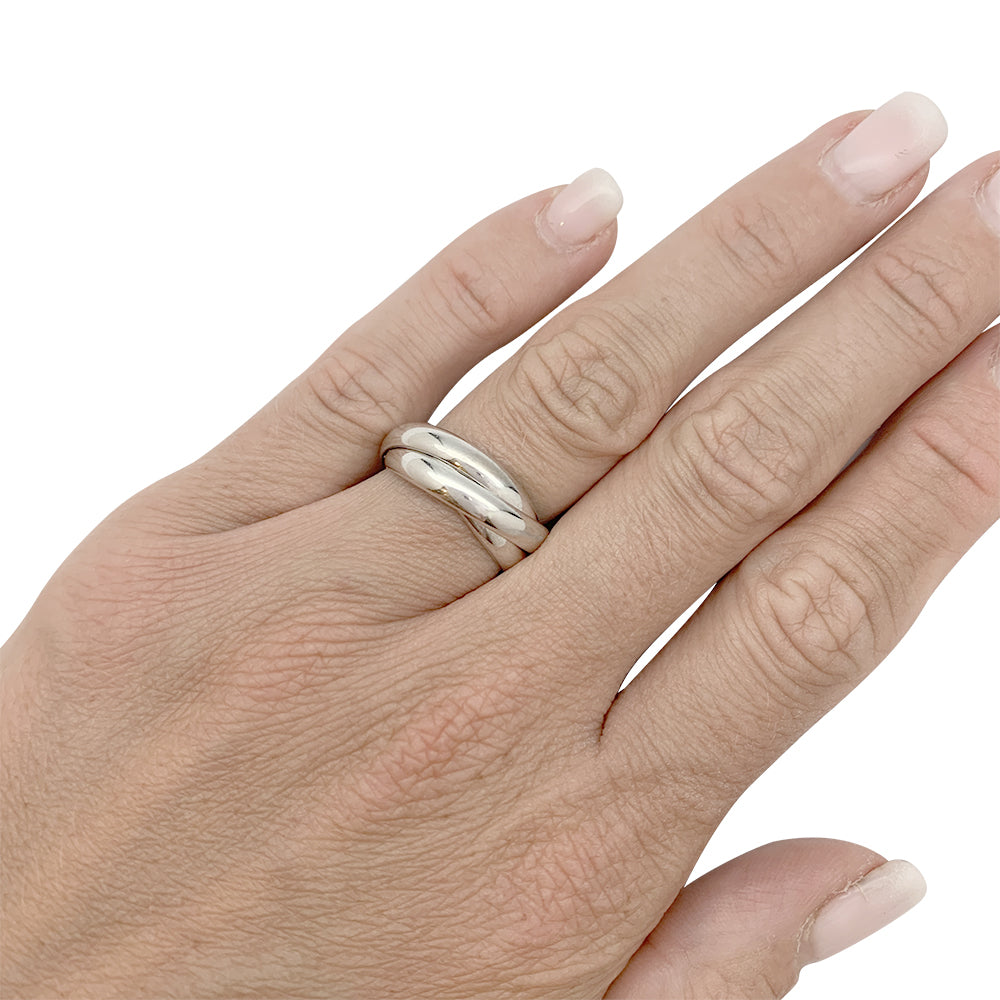 Bague Cartier "Trinity" or blanc, moyen modèle.