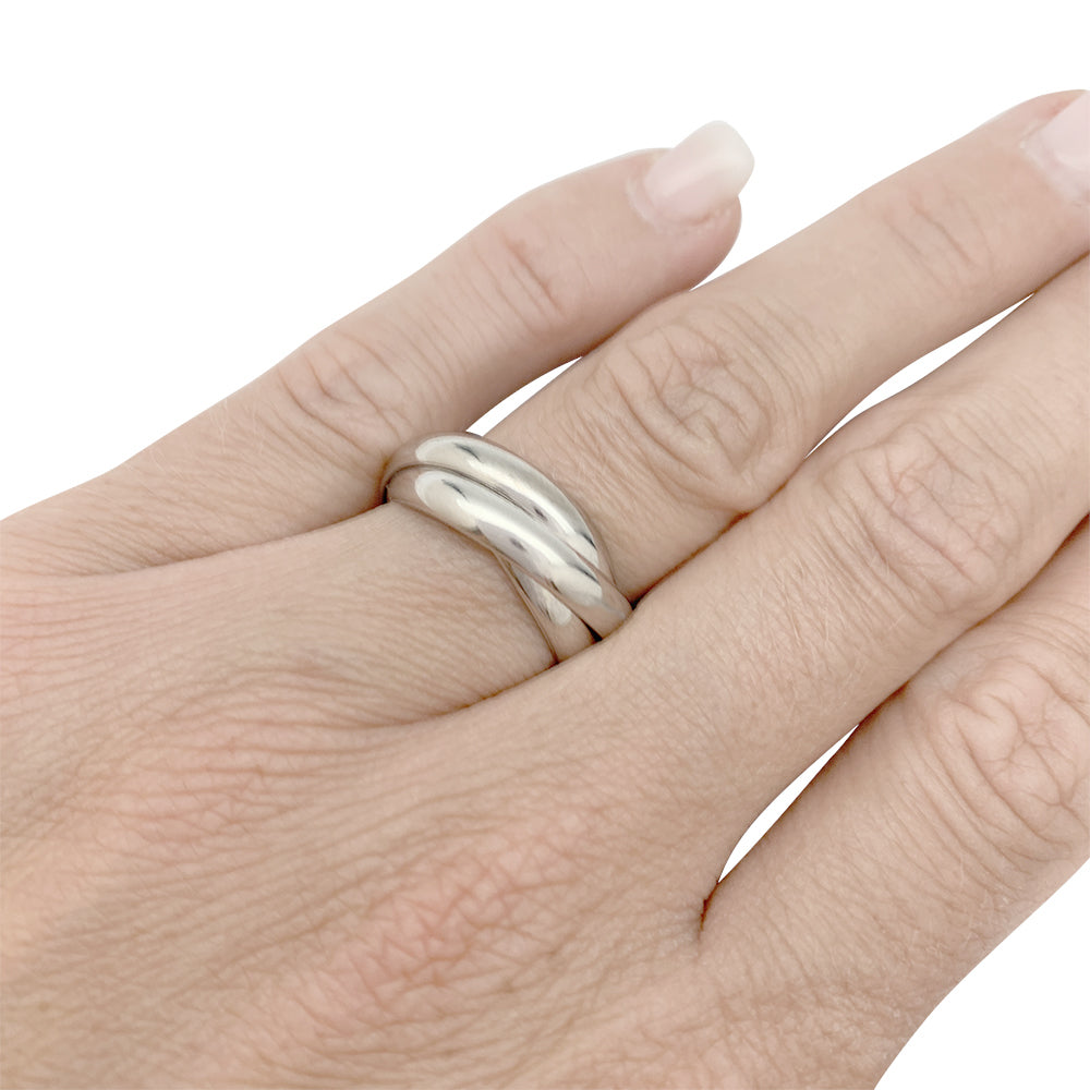 Bague Cartier "Trinity" or blanc, moyen modèle.