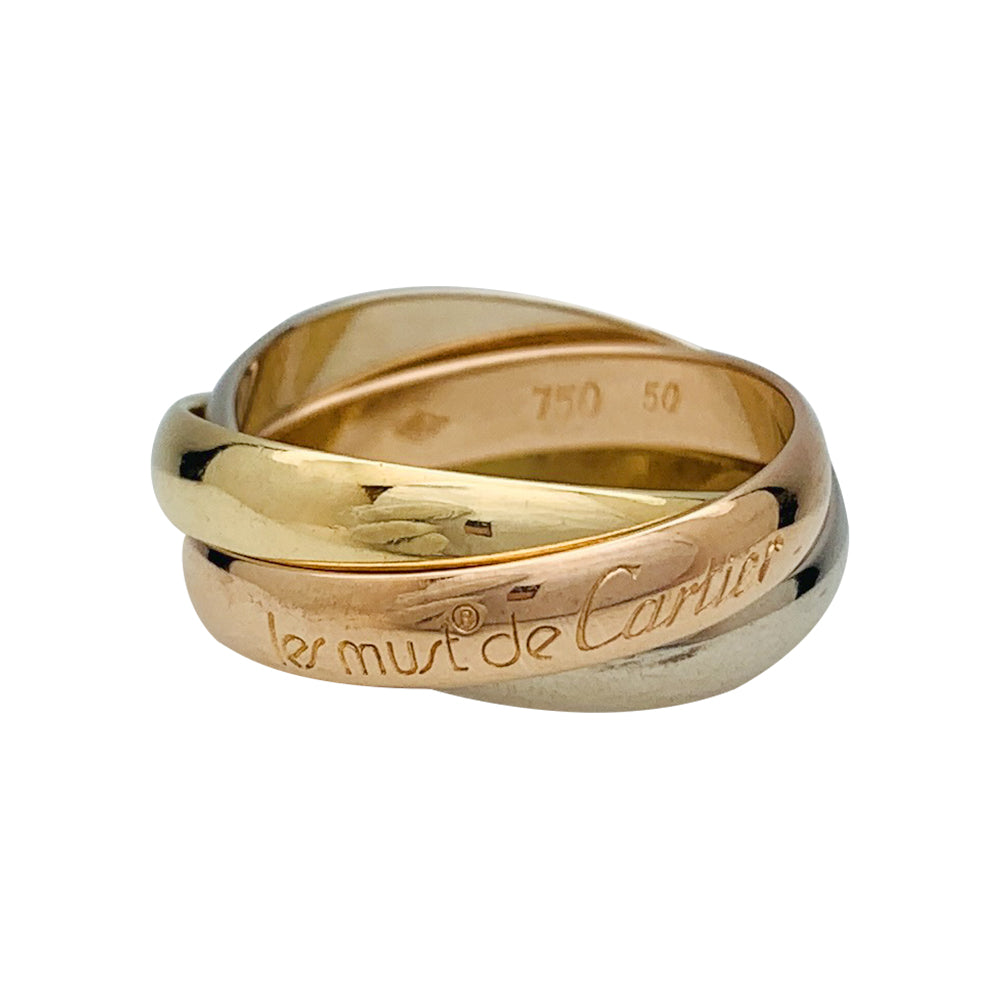 Bague Cartier, "Trinity Classique", trois ors.