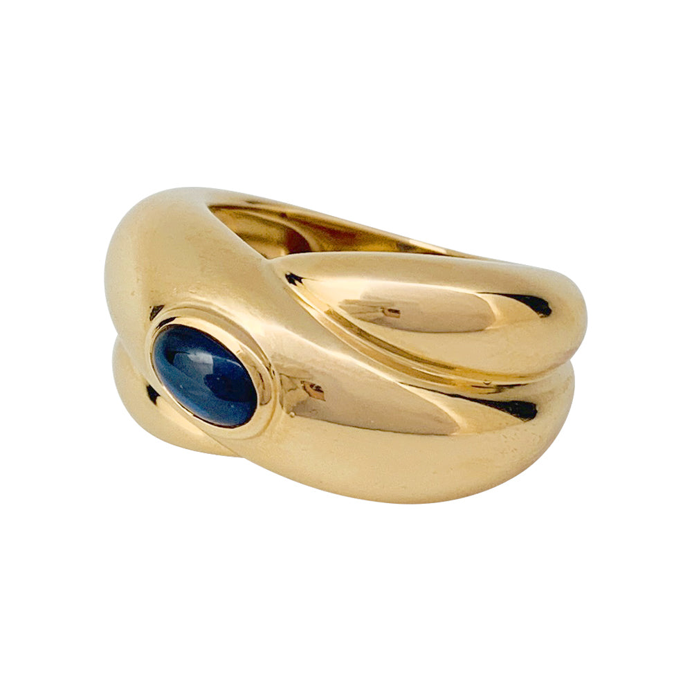 Vintage Cartier ring, "Coliseum", yellow gold, sapphire.