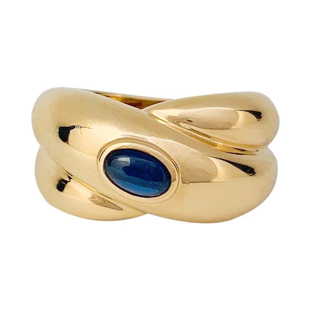 Vintage Cartier ring, "Coliseum", yellow gold, sapphire.