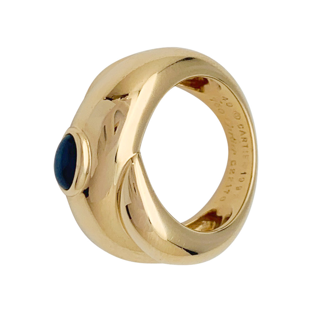 Vintage Cartier ring, "Coliseum", yellow gold, sapphire.