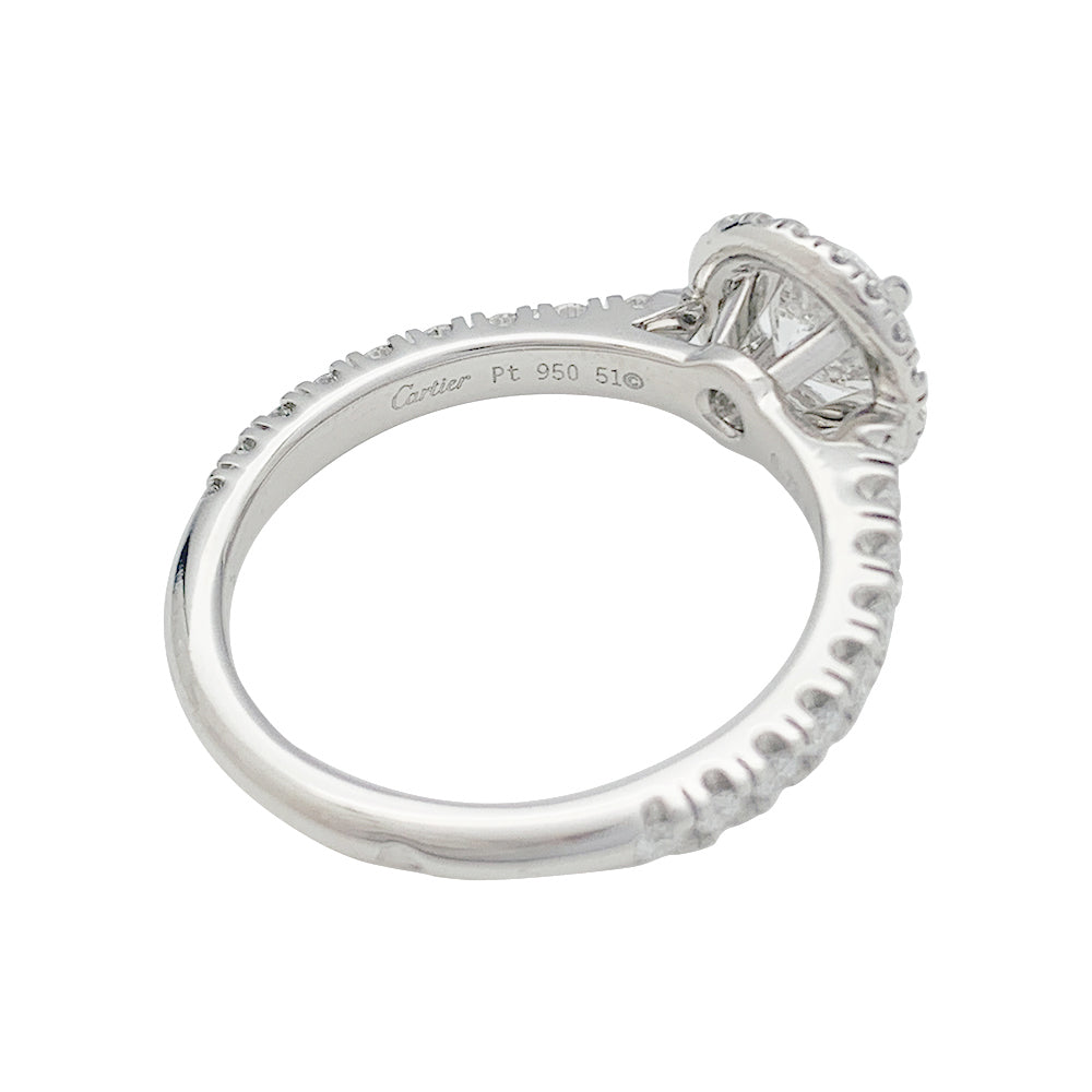 Bague Cartier "Destinée" en  platine, diamant 0,73 carat.