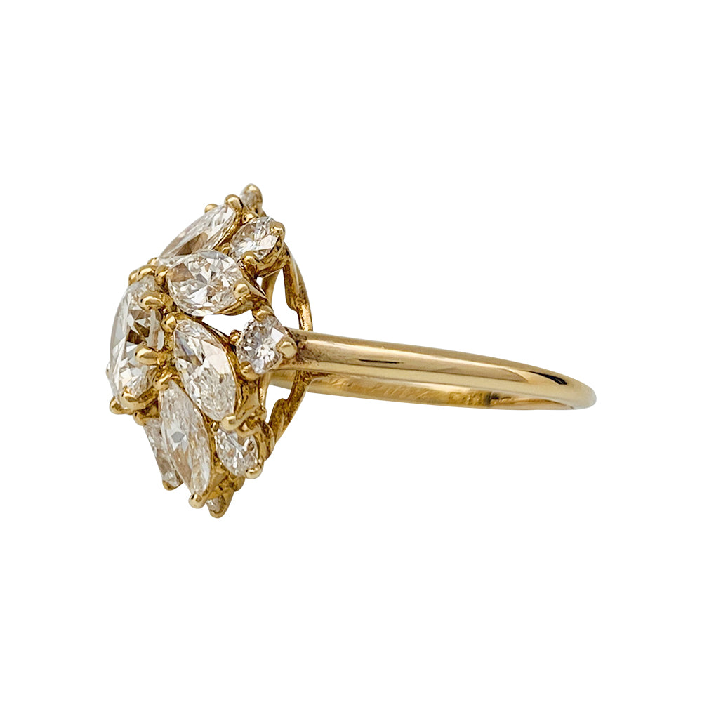 Bague Cartier en or jaune, diamant 1,57 carats.