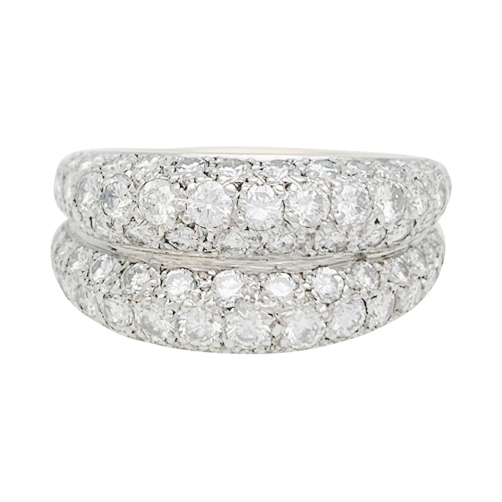 Bague Cartier en platine, or jaune sertie de diamants.