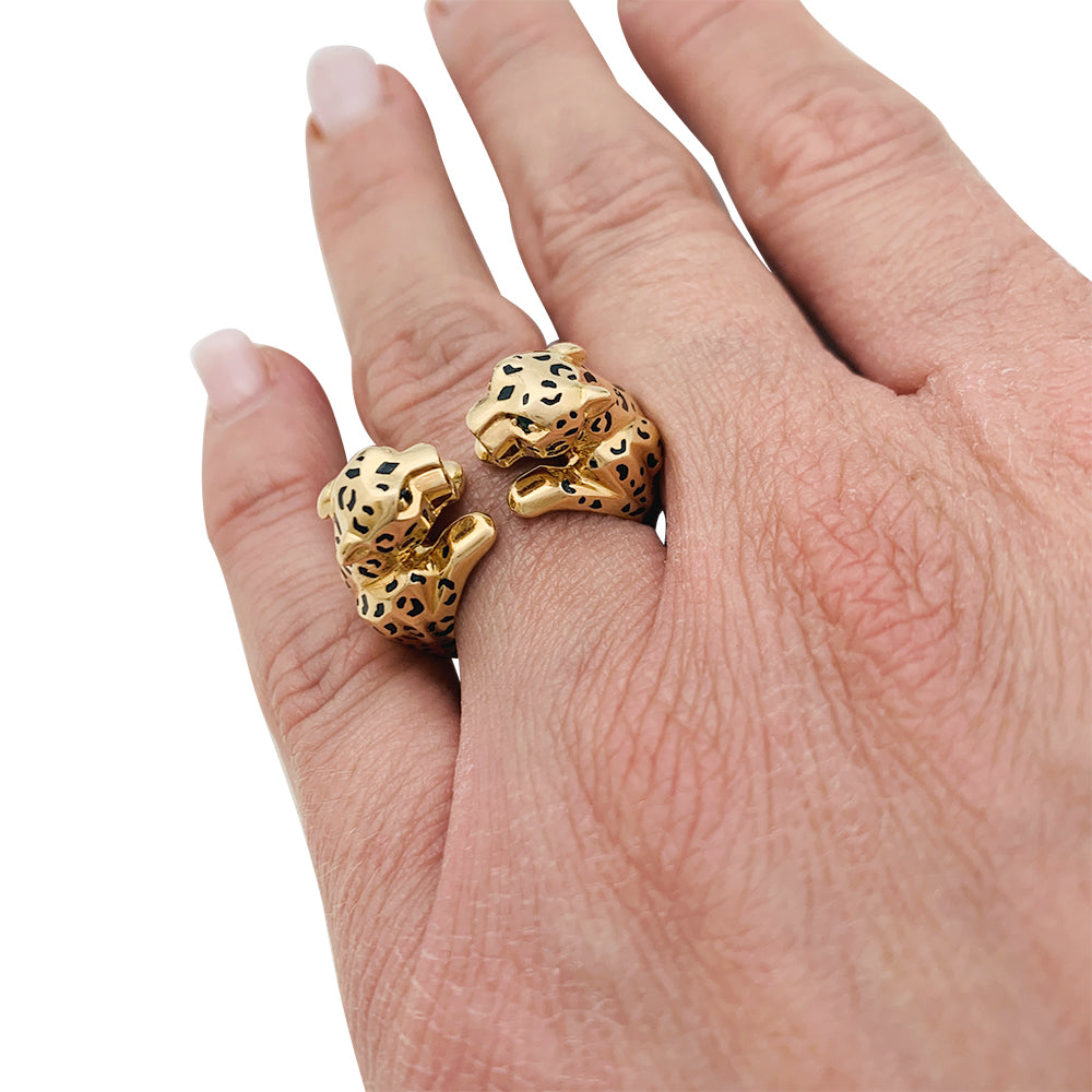 Cartier ring, "Naïra", yellow gold, enamel, emeralds.