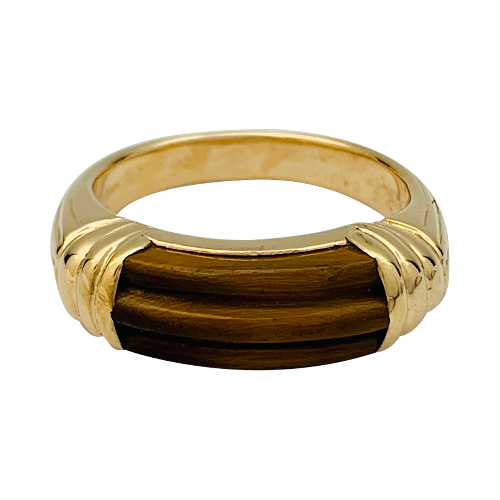 Bague Cartier vintage en or jaune, oeil de tigre