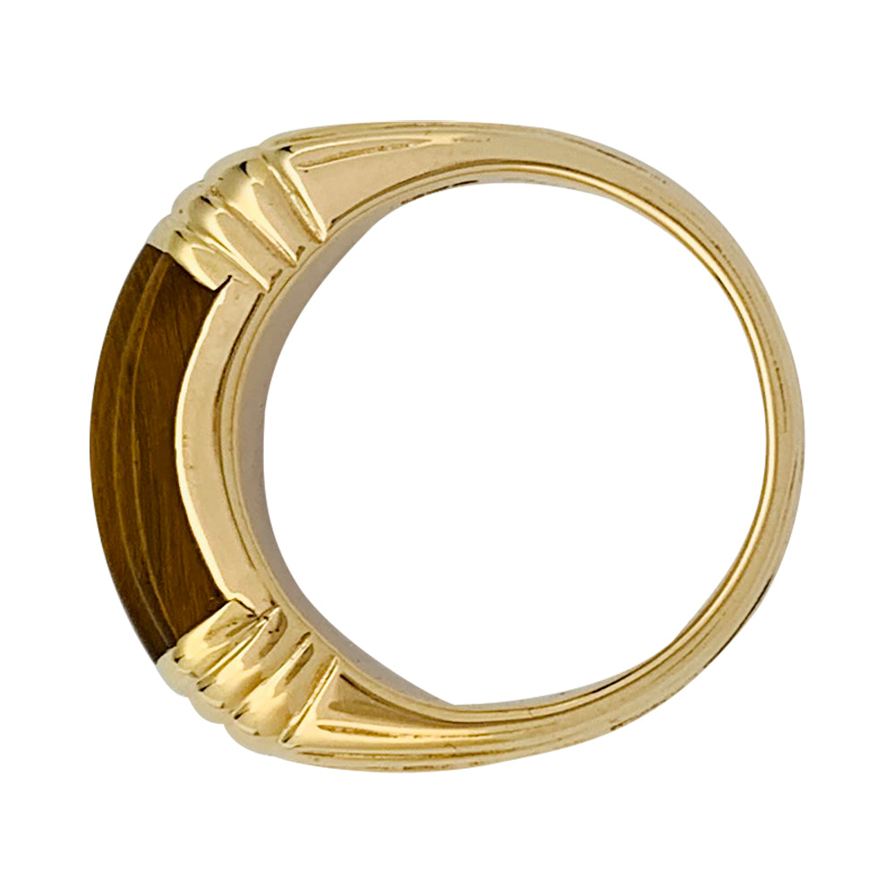 Bague Cartier vintage en or jaune, oeil de tigre