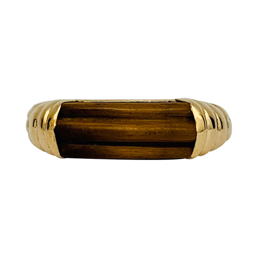 Bague Cartier vintage en or jaune, oeil de tigre