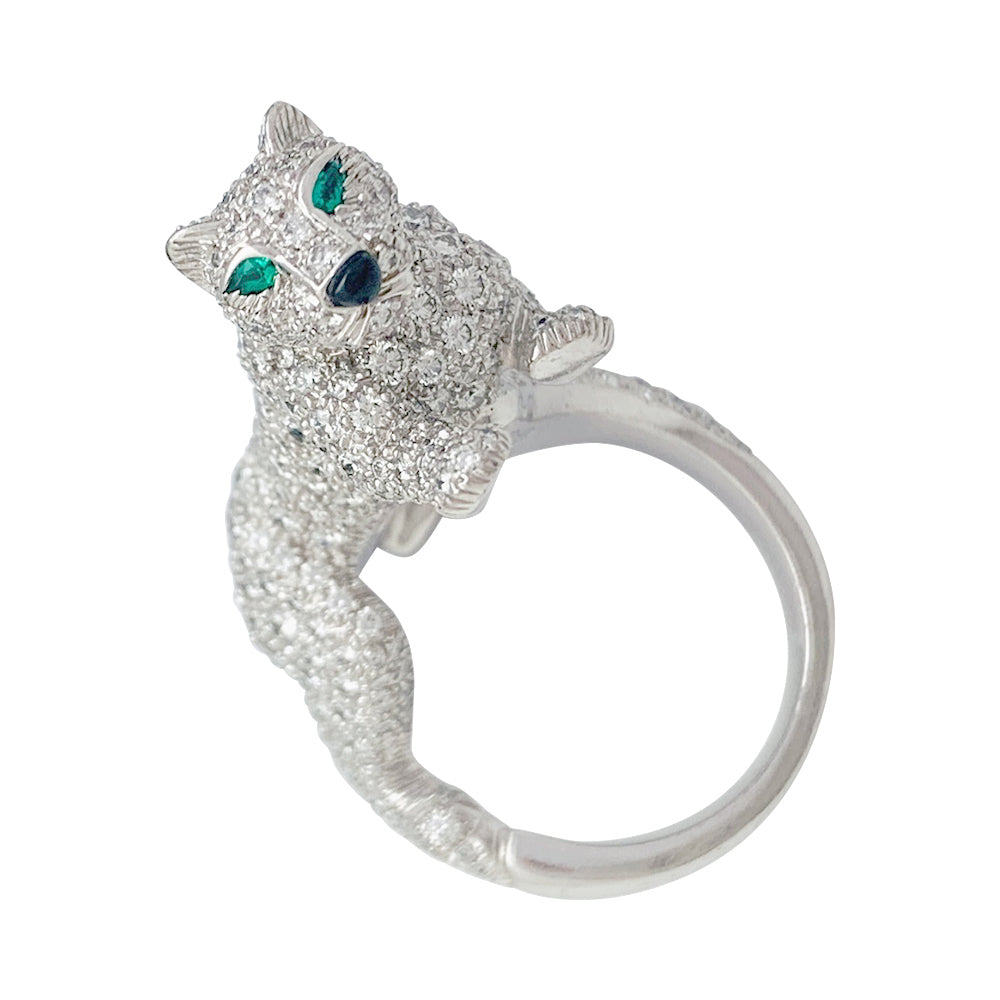 Cartier High Jewelry ring, "Panthère de Cartier", white gold, diamonds.