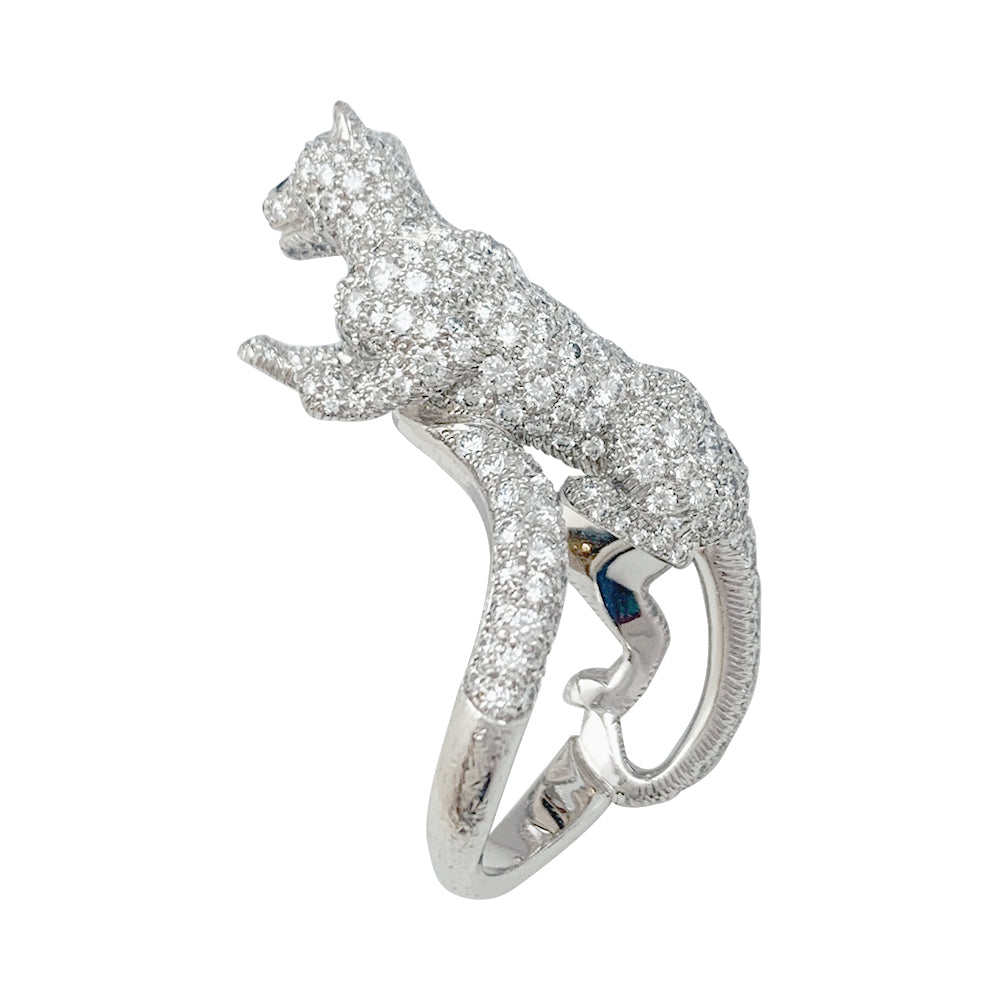 Cartier High Jewelry ring, "Panthère de Cartier", white gold, diamonds.