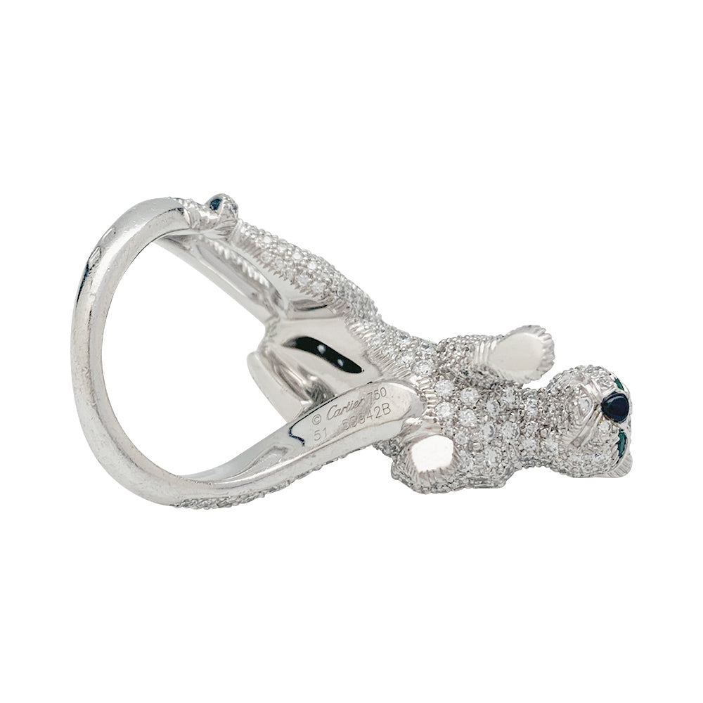 Bague Haute Joaillerie Cartier, "Panthère de Cartier", or blanc, diamants.