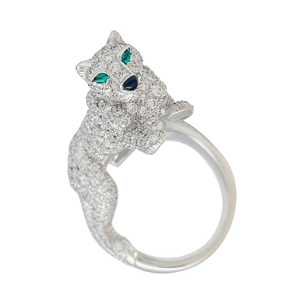 Cartier High Jewelry ring, "Panthère de Cartier", white gold, diamonds.