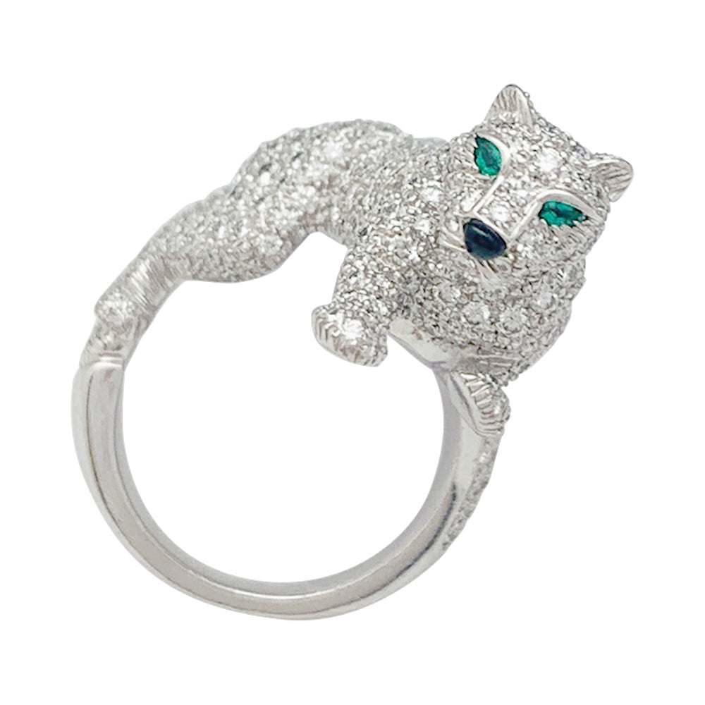 Cartier High Jewelry ring, "Panthère de Cartier", white gold, diamonds.
