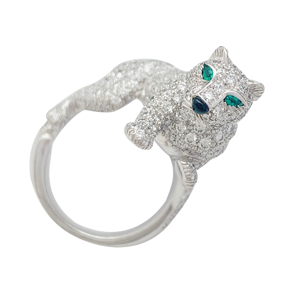 Cartier High Jewelry ring, "Panthère de Cartier", white gold, diamonds.