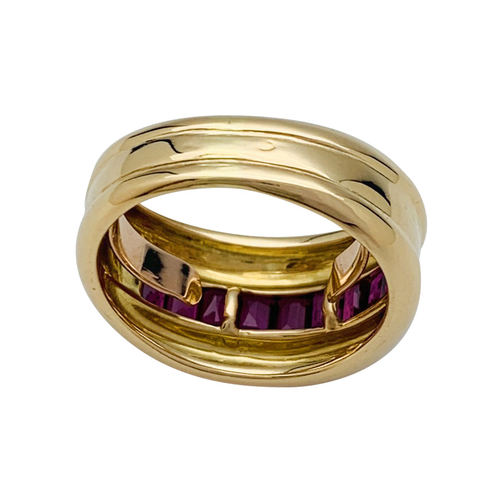 Cartier ring, "Odin", yellow gold, calibrated rubies.