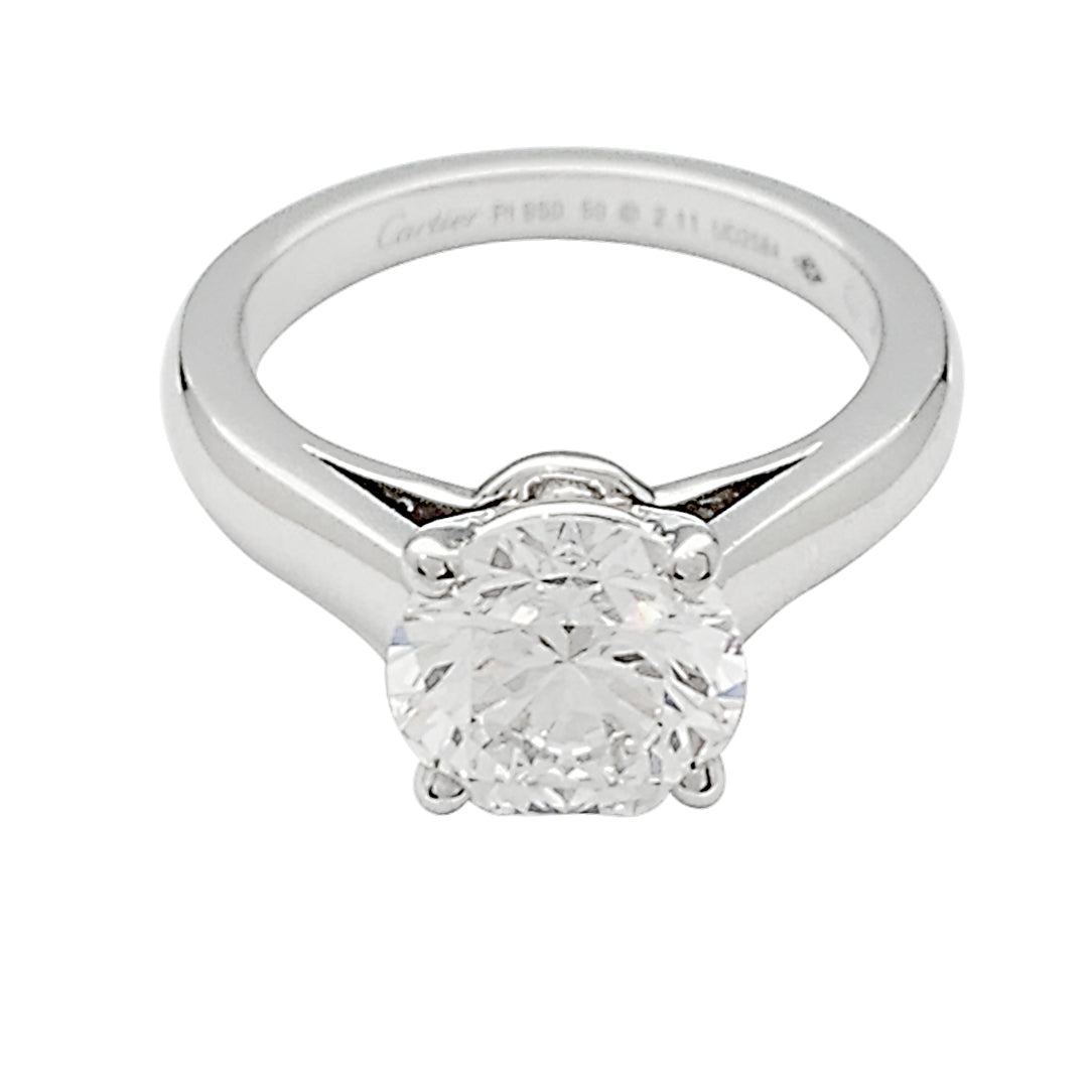 Cartier solitaire, "1895", platinum.