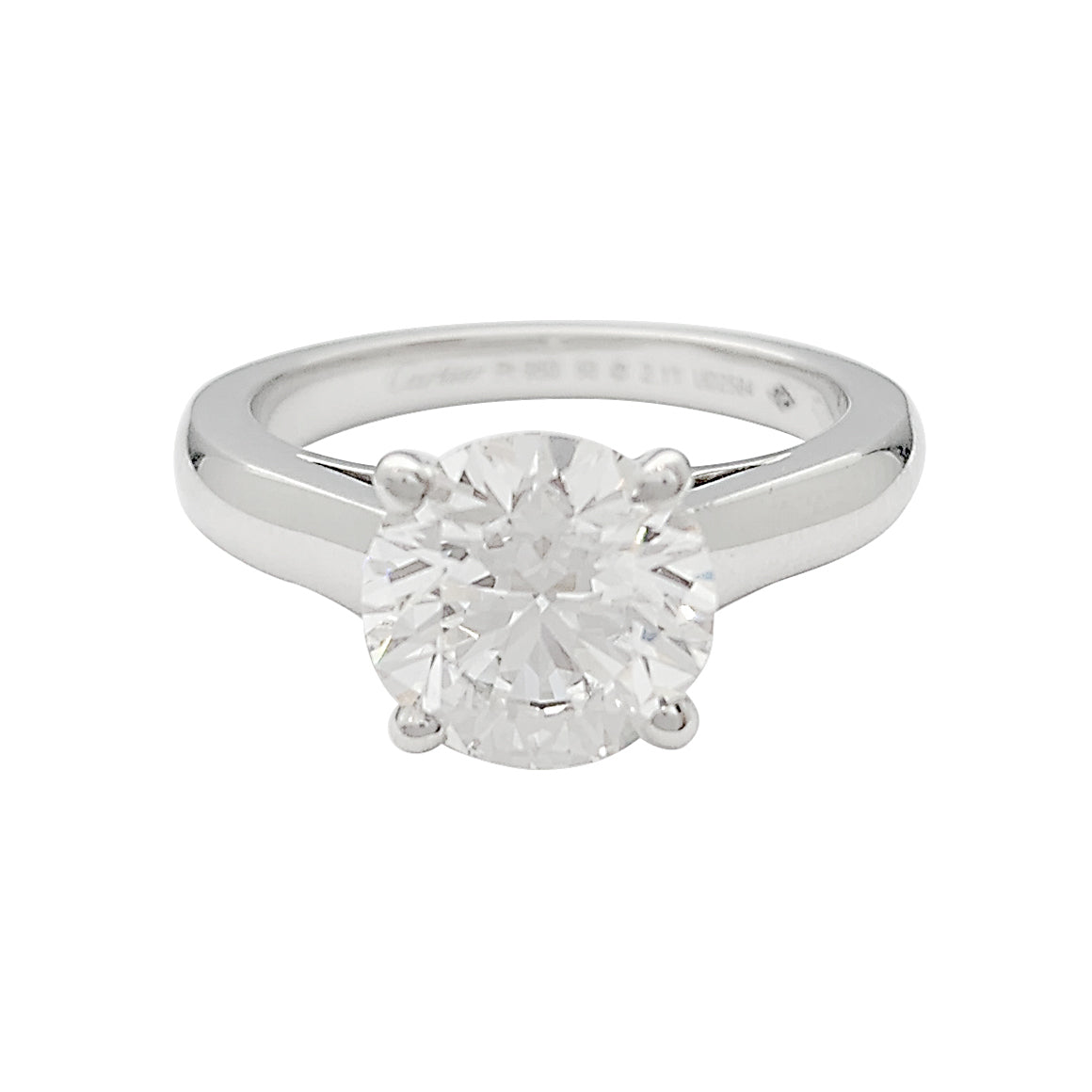 Cartier solitaire, "1895", platinum.