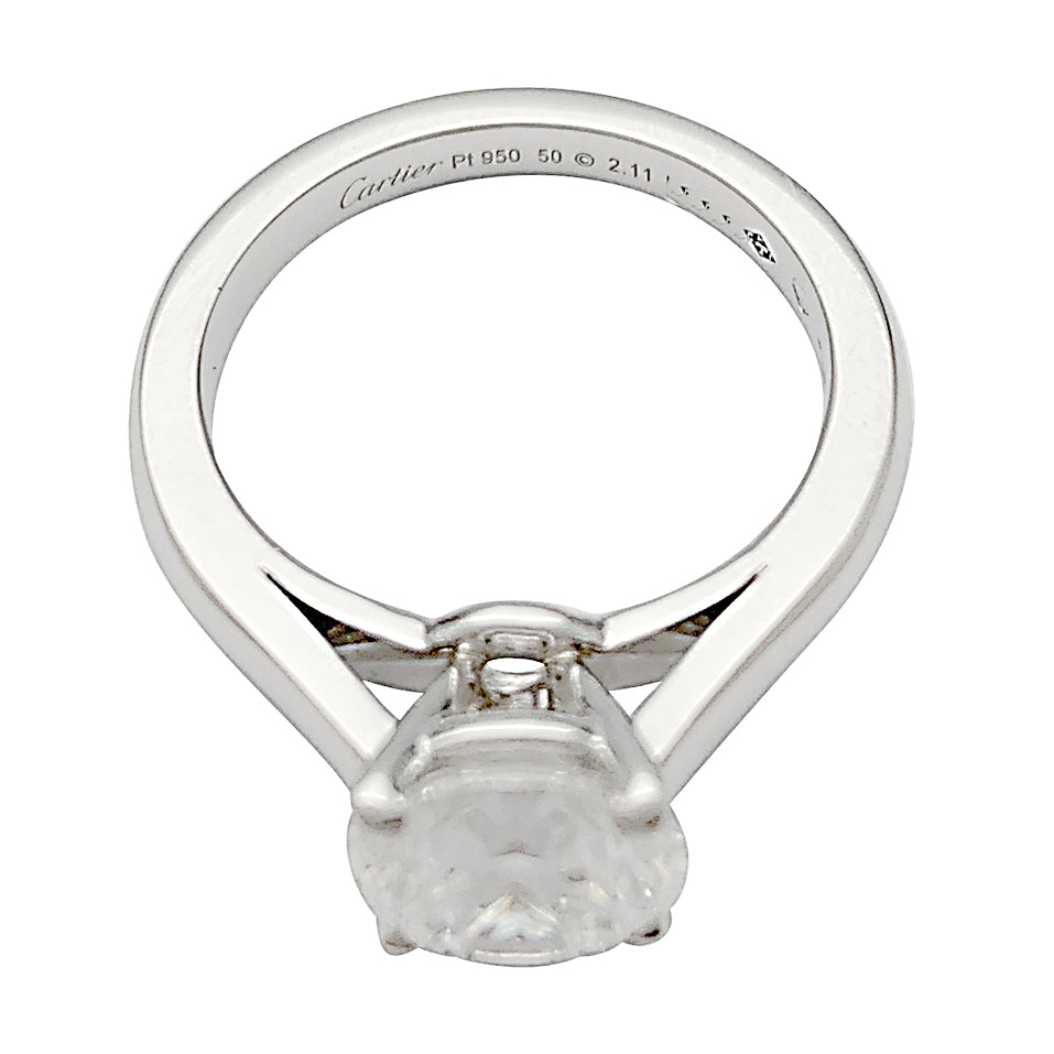 Cartier solitaire, "1895", platinum.