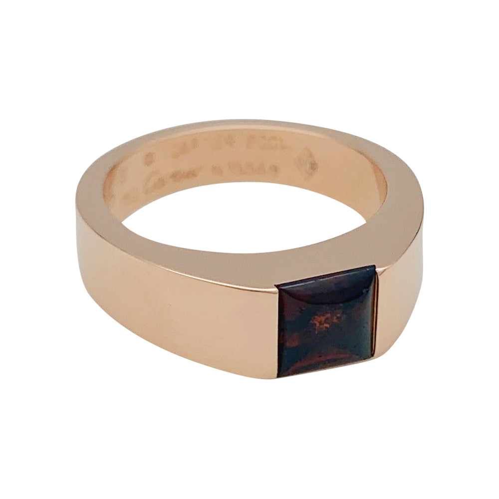 Cartier ring, "Tank", pink gold, garnet.