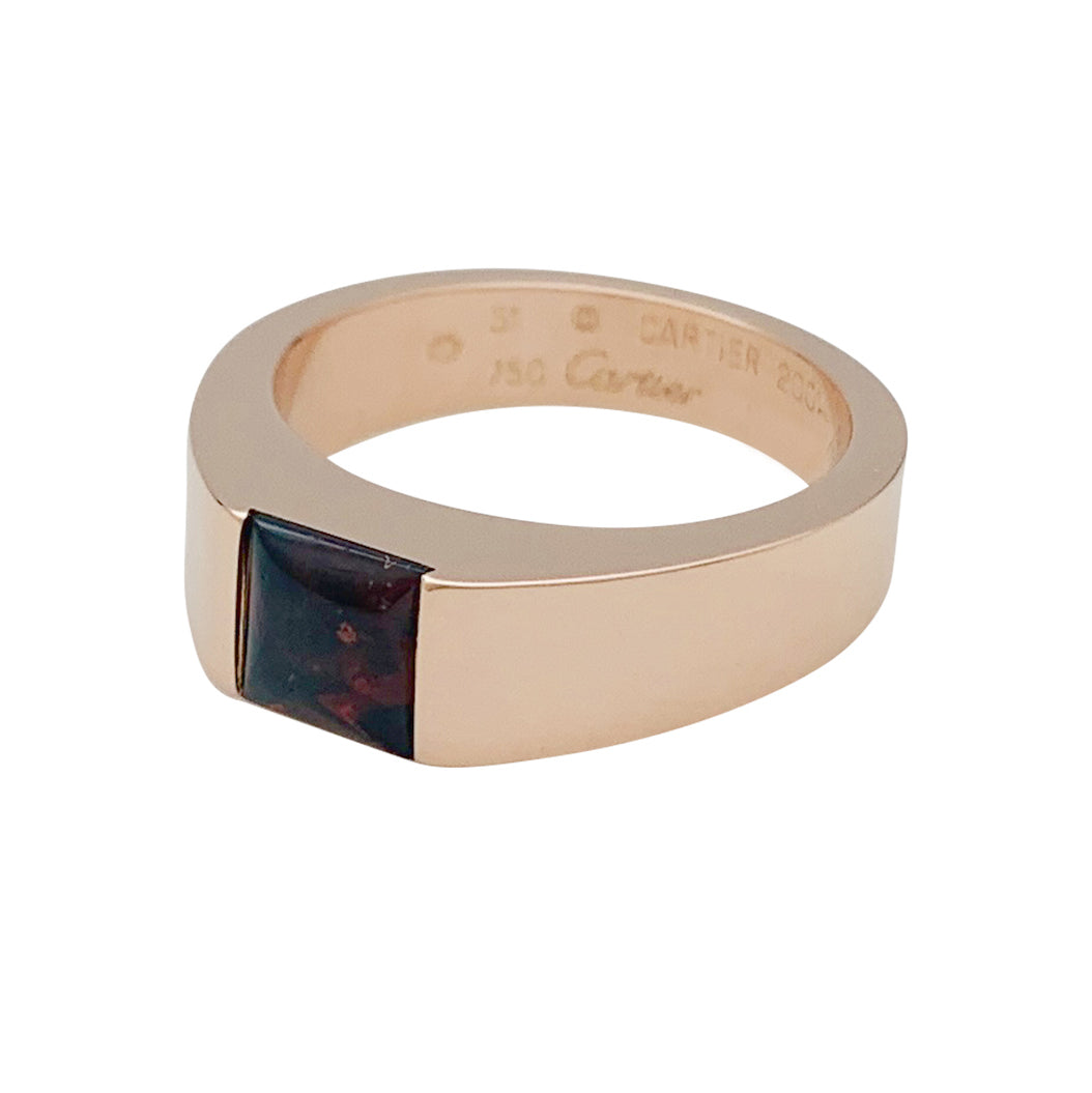 Cartier ring, "Tank", pink gold, garnet.