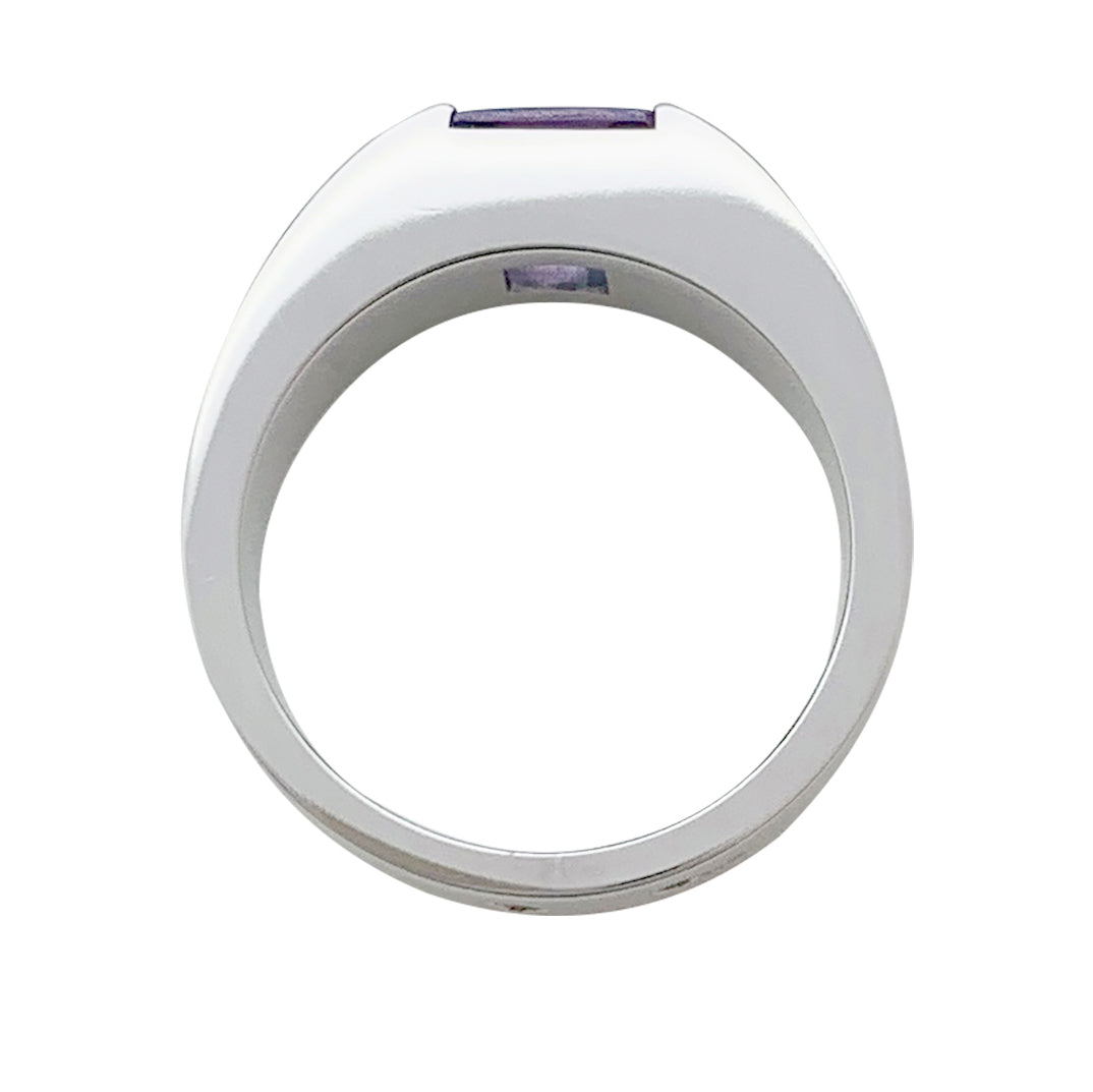 Cartier ring, "Tank", white gold, amethyst.