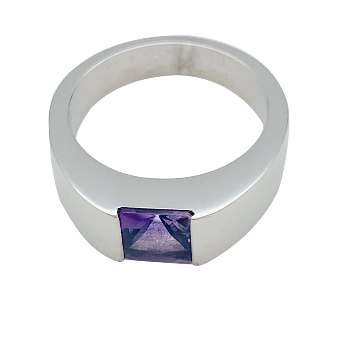 Cartier ring, "Tank", white gold, amethyst.