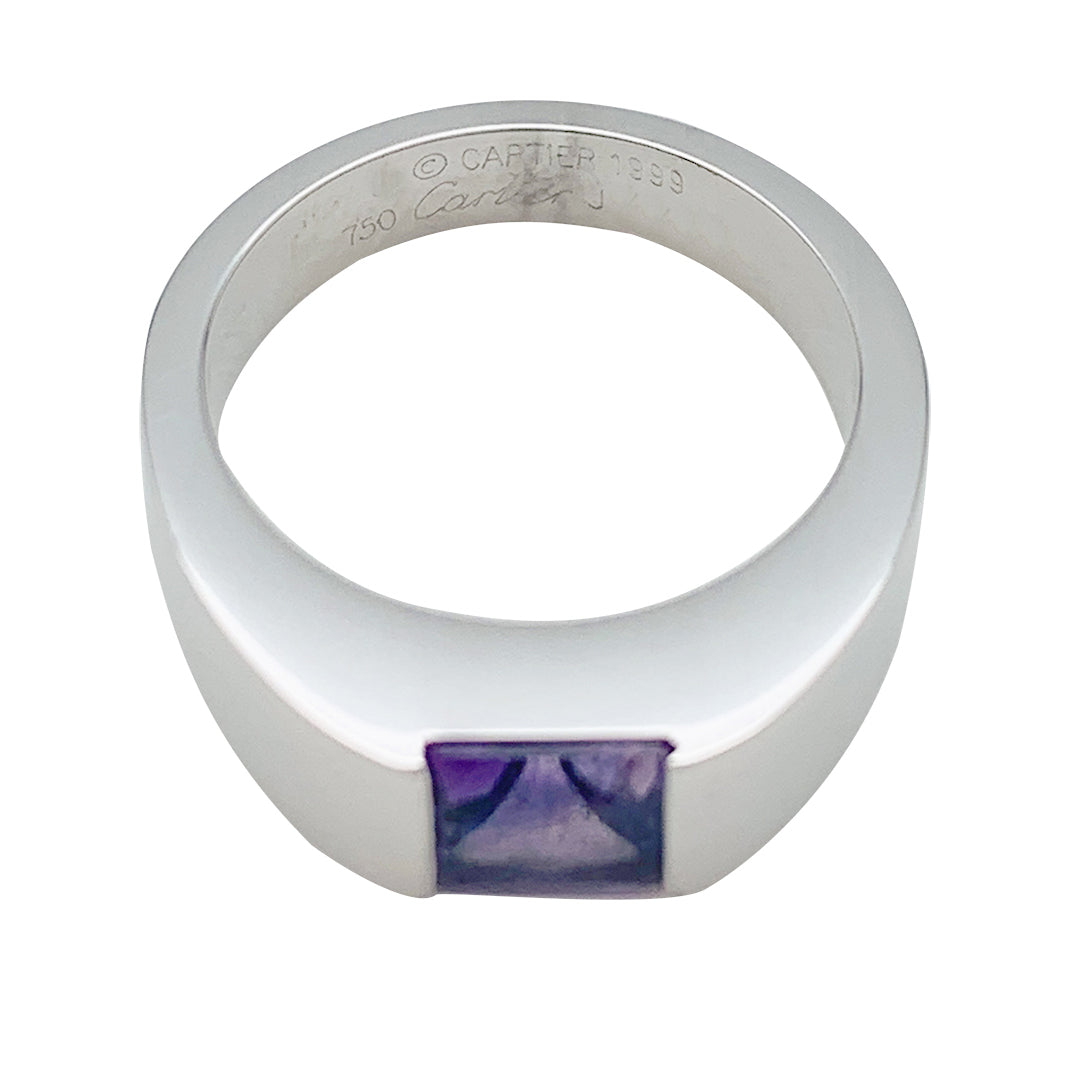 Cartier ring, "Tank", white gold, amethyst.
