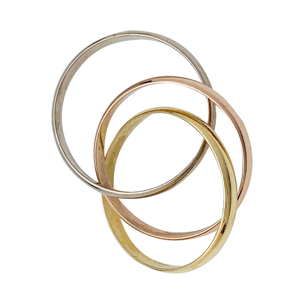 Cartier ring, "Trinity", three golds, small model.