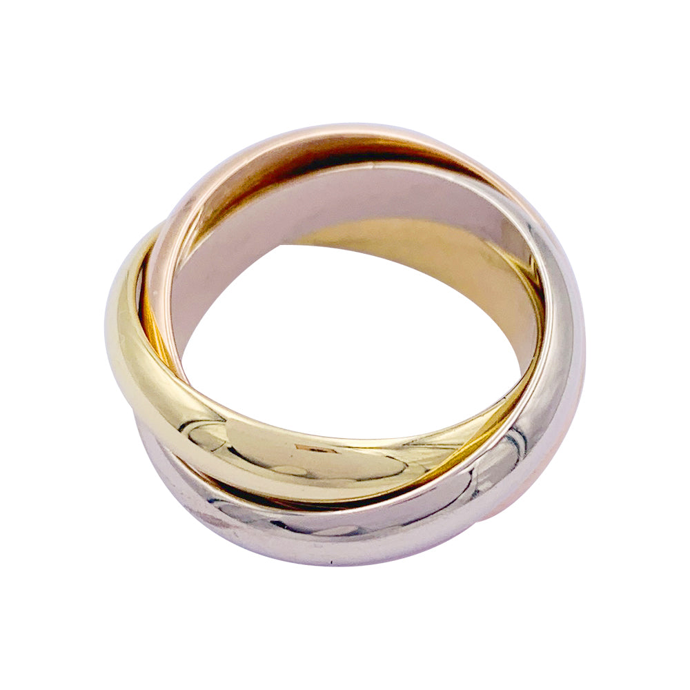 Cartier ring, Trinity", three golds.