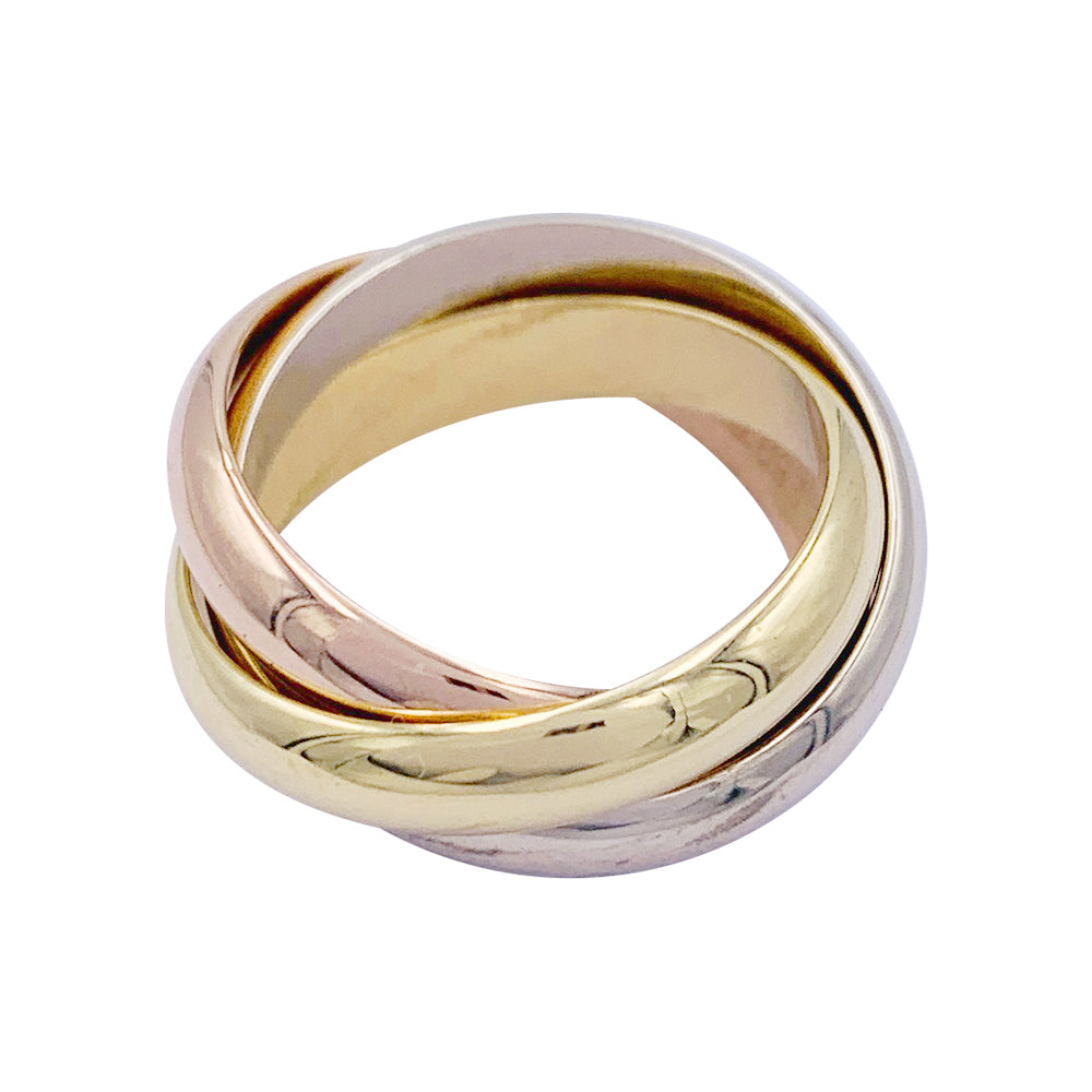 Cartier ring, Trinity", three golds.