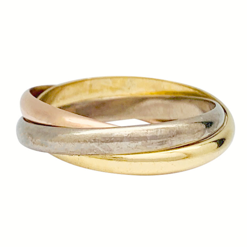 Cartier ring, "Trinity", three golds, small model.
