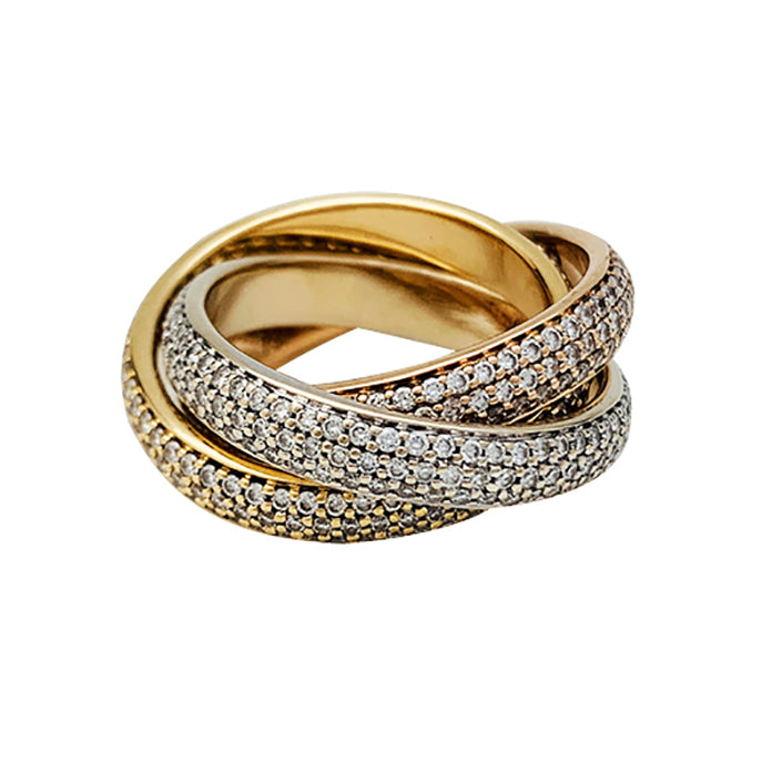 Bague Cartier "Trinity" 3 ors, diamants.