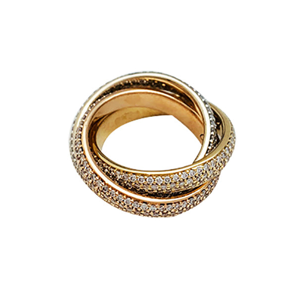 Bague Cartier "Trinity" 3 ors, diamants.