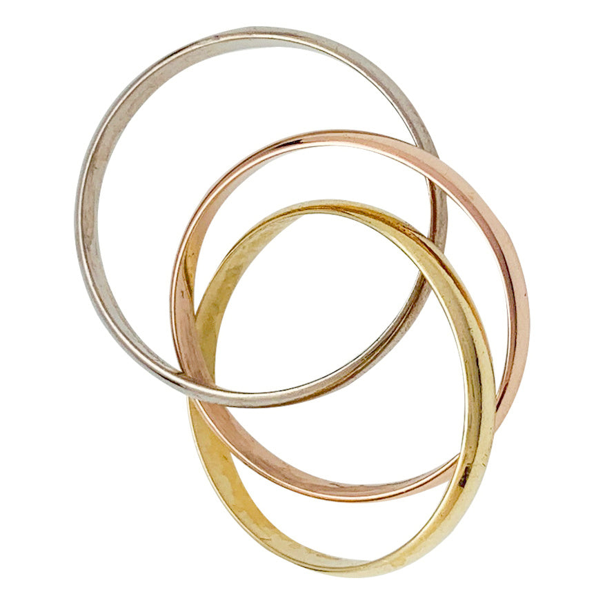 Cartier ring, "Trinity", three golds, small model.