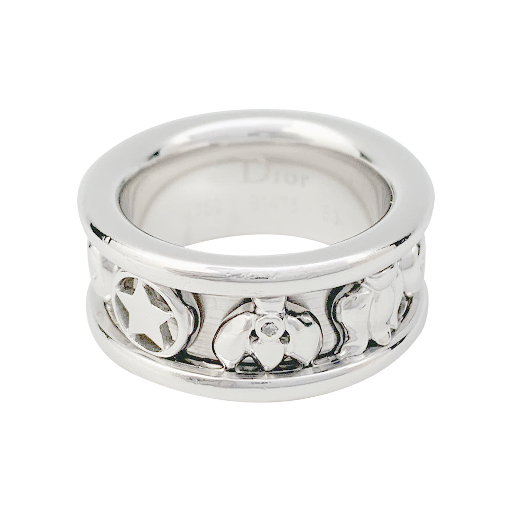 Bague Dior, "Gri-Gri", or blanc, diamants.